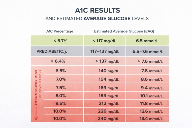 HbA1c blood test symptoms and result levels explained
